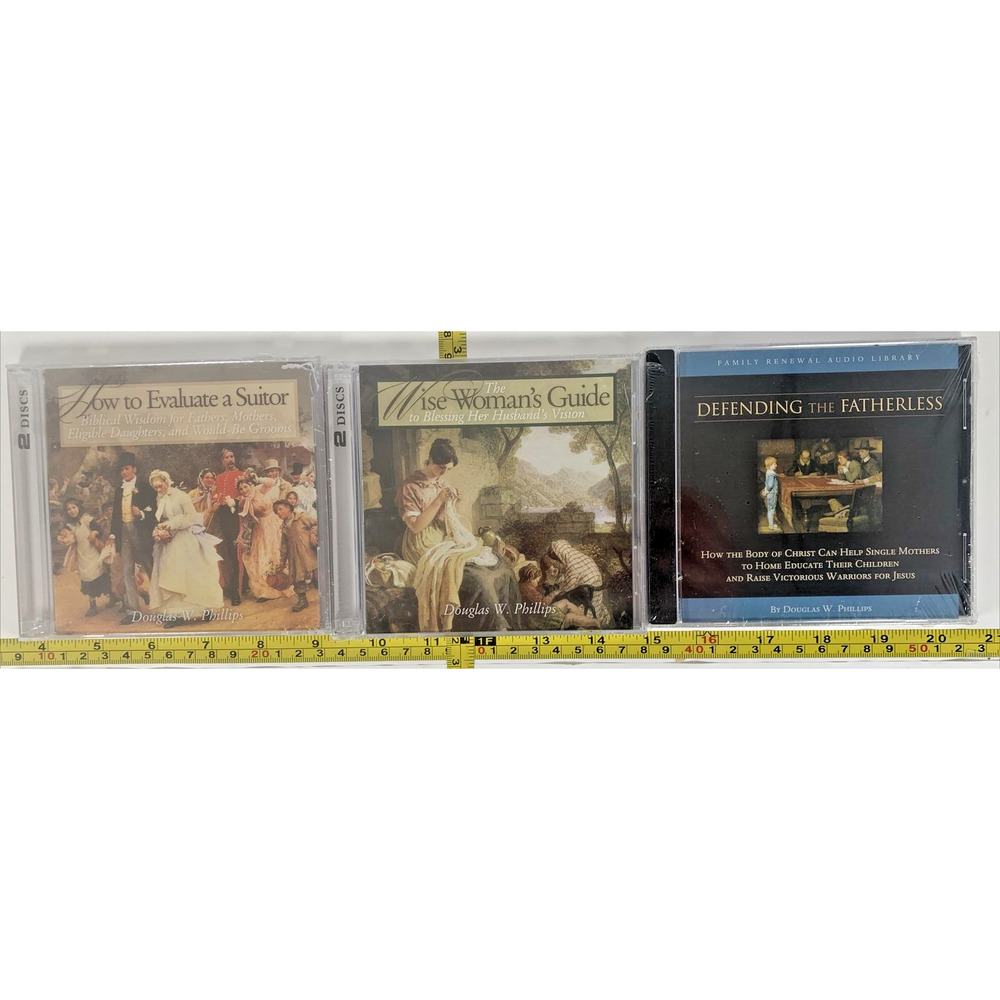 Lot of 3 Douglas W Phillips Audio CDs - Defending Fatherless, Evaluate Suitor